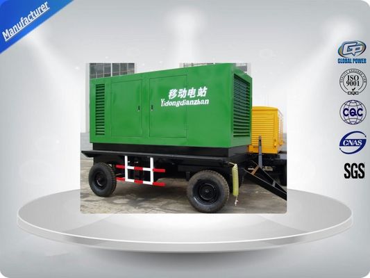 China Verplaatsbare AC-generator met driefasige aanhangwagen met vier wielen 10-100KVA leverancier
